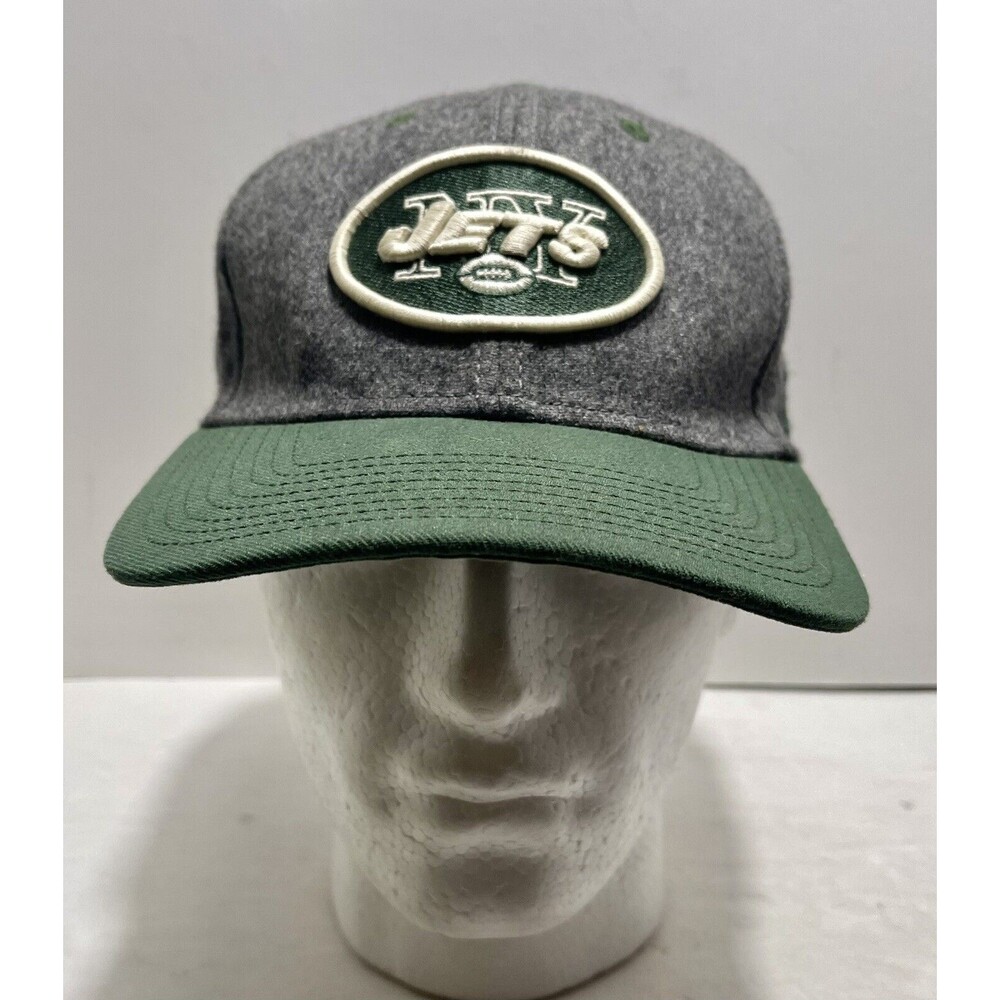 New York Jets Green/Grey Large -XLarge Soft Wool USA New Era 39 EUC